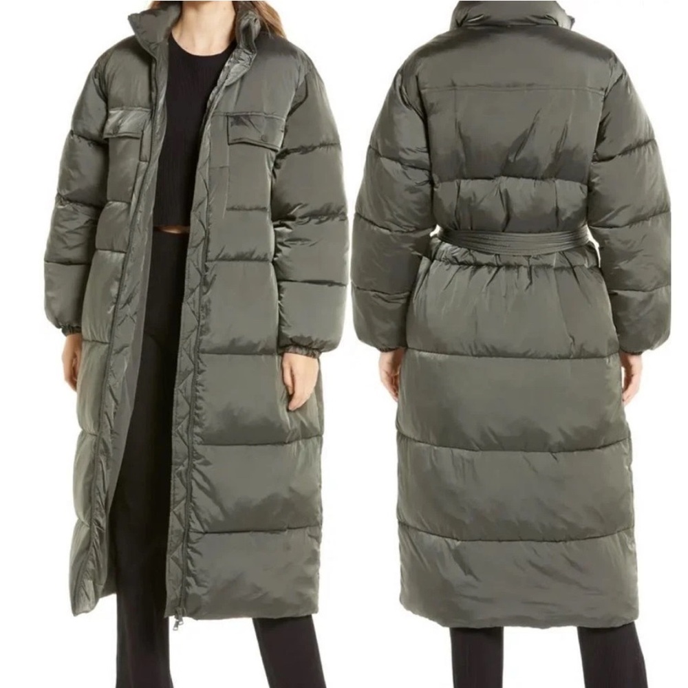 Good American Green Puffer Coat Sz 3 M/L